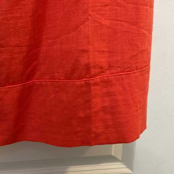 Classic Fashion Orange Linen Short Sleeve Dress - Picture 5 of 8